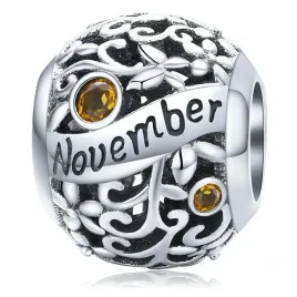 srebrny-koralik-charm-beads-miesiac-month-listopad
