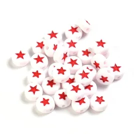 koraliki-7-mm-biale-akrylowe-czerwone-gwiazdki-100szt