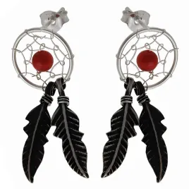 wiszace-srebrne-kolczyki-lapacz-snow-dreamcatcher