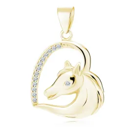 zlocony-srebrny-wisior-serce-konik-horse-cyrkonie