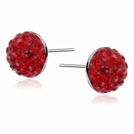 srebrne-kolczyki-swarovski-czerwone-polkulki