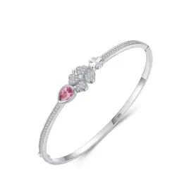 fraise-bransoletka-srebrna-s925-z-koniczynka-i-cyrkoniami-18-cm