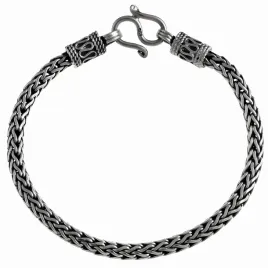 elegancka-oksydowana-ciemna-srebrna-bransoleta-pleciony-warkocz-klos-19cm