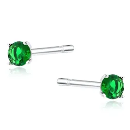 delikatne-srebrne-okragle-kolczyki-wkretki-3mm-szmaragdowa-cyrkonia