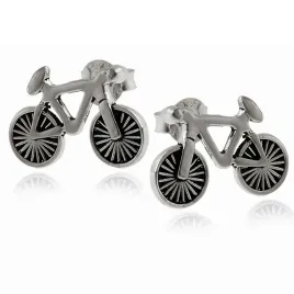 delikatne-oksydowane-srebrne-ciemne-kolczyki-rowery-rowerki-bicycle-srebro