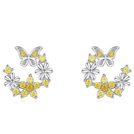 fraise-kolczyki-srebrne-s925-wianuszek-z-cyrkoniami-motyl-kwiatki