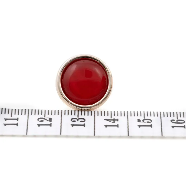 DIYQueen Guzik ozdobny srebrny na stopce 18mm czerwony