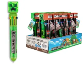 dlugopis-minecraft-10-kolorow-figurka-creeper-3d-wielokolorowy-zielony