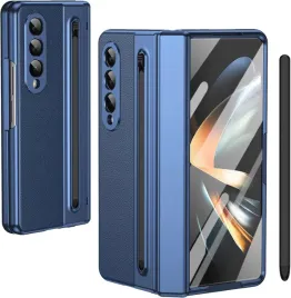 baili-etui-skorzane-samsung-galaxy-z-fold-4-z-rysikiem-szklo-lcd-niebieskie