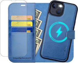 ocase-etui-skorzane-magsafe-do-iphone-13-iphone-14-niebieski-2w1-szklo