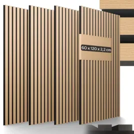 panele-akustyczne-arebos-4-szt-dab-panele-scienne-wygluszajace-mdf-120x60