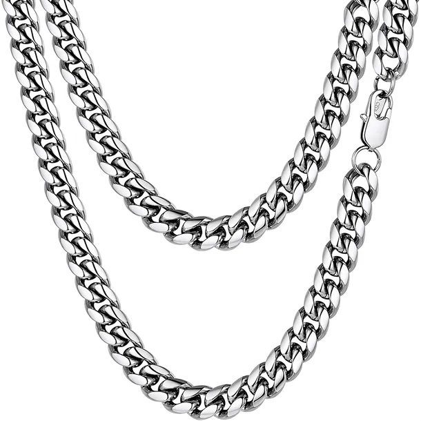 Łańcuszek męski srebrny łańcuch pancerka 6 mm 55 cm diamentowany 316L