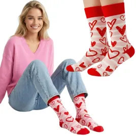skarpetki-damskie-love-serca-rozowo-czerwone-colorful-socks