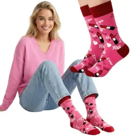kolorowe-skarpetki-damskie-love-serca-and-szminka-colorful-socks