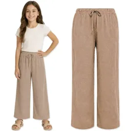 spodnie-muslinowe-152-dziewczece-100percentbawelna-letnie-luzne-cappuccino