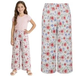 spodnie-muslinowe-152-dziewczece-100percent-bawelna-letnie-luzne-roze-i-chabry