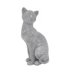 figurka-kot-srebrna-14x12x28cm