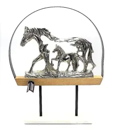 figurka-rzezba-konie-metal-drewno-43x345x7