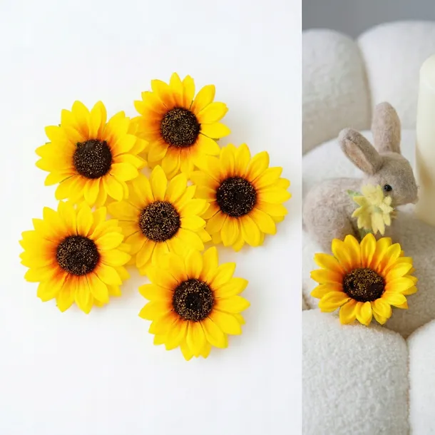 Słoneczniki ozdobne 10 cm zestaw 10 sztuk DIY boho rustykalne dekoracje