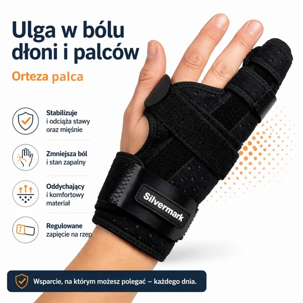 Orteza Palca Usztywniający Stabilizator Szyna palca Rozmiar M