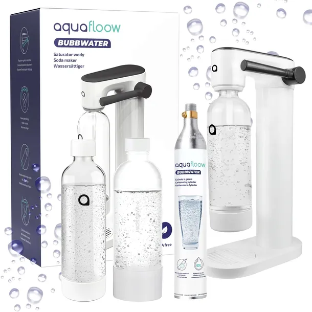 SATURATOR DO WODY GAZOWANEJ 2X BUTELKA NA WODĘ NABÓJ CO2 CYLINDER AQUAFLOOW