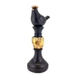 figurka-ptaszek-na-kolumnie-czarno-zloty