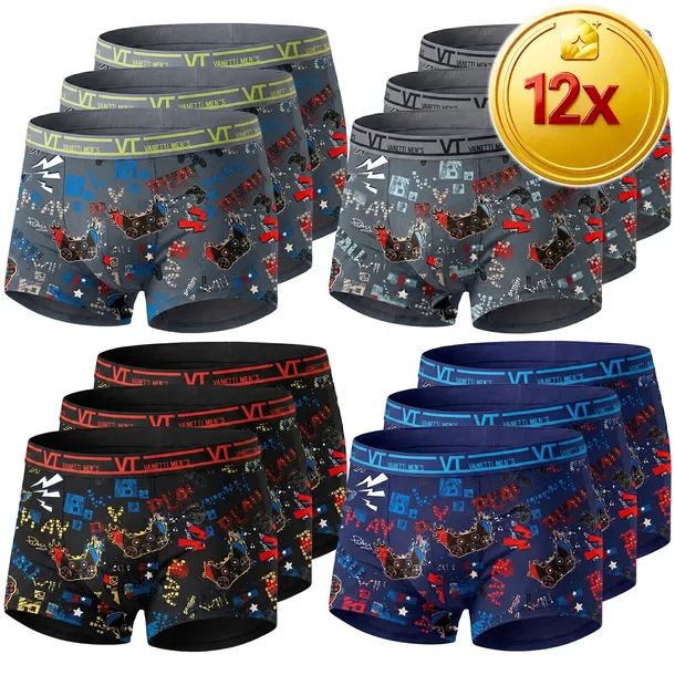 12x BOKSERKI MĘSKIE BAMBUSOWE MAJTKI ODDYCHAJĄCE ZESTAW PLAY XL