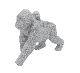 figurka-goryl-malpa-srebrna-25x13x20cm