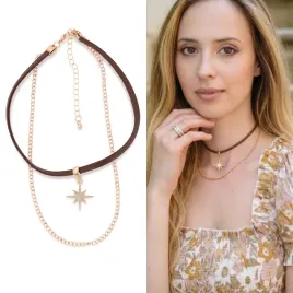 modny-choker-damski-gwiazda-zlota-podwojny-naszyjnik-boho