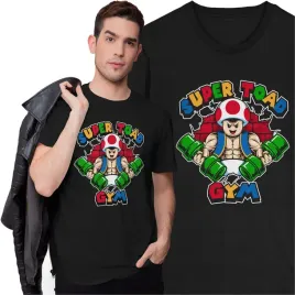 koszulka-na-trening-silownie-super-toad-gym-super-mario-grzybek-retro-gra