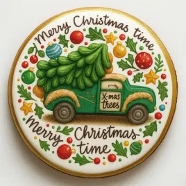 ciastko-lukrowane-pickup-z-choinka-green-no7-roz-l-kolo-recznie-robione