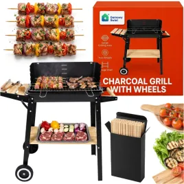 grill-weglowy-ogrodowy-bbq-na-kolkach-z-oslona-polki-ruszt-100-patyczkow