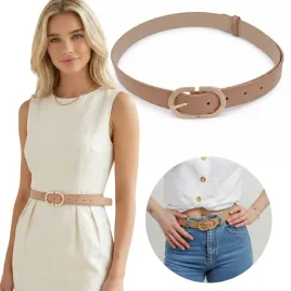 bezowy-pasek-damski-do-sukienki-jeansow-zlota-klamra-elegancki