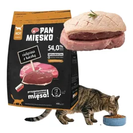 pan-miesko-karma-dla-kota-cielecina-kaczka-sucha-hipoalergiczna-zdrowa-400g