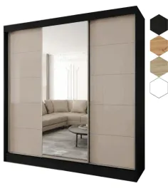 szafa-przesuwna-3d-220x205x60-czarna-or-3d2l-or-lacobel-cappuccino-orproducent