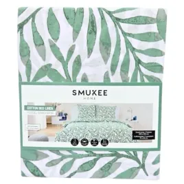 posciel-100percent-bawelniana-220x200cm-2x70x80cm-zielone-liscie-smukee