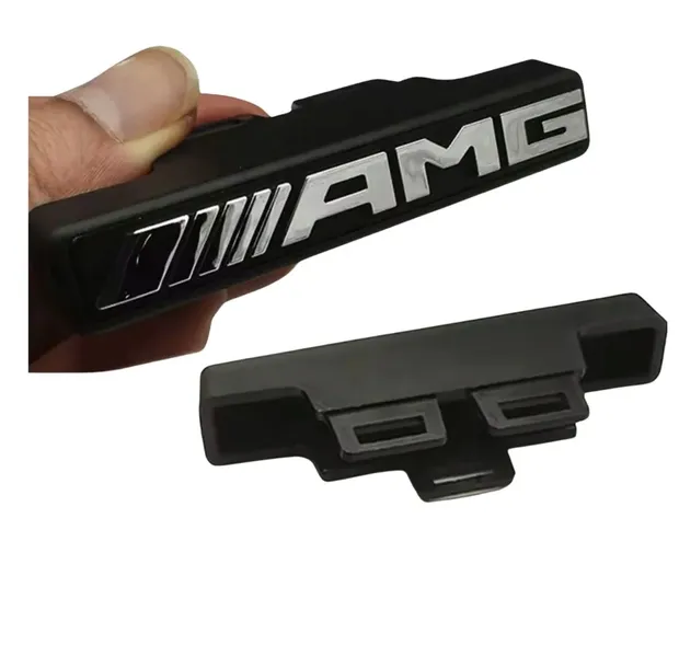 EMBLEMAT logo AMG na grill przód PANAMERICANA MERCEDES czarno srebrny