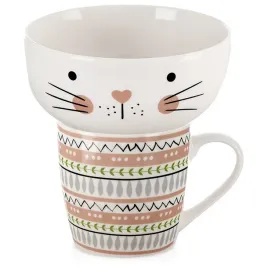 kubek-z-miseczka-dla-dziecka-porcelanowy-kot-2-el