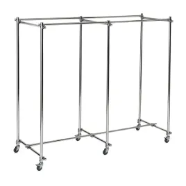 gondola-strong-na-kolkach-150cm-stojak-do-sklepu-butiku-odziez-chrom-c1