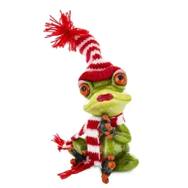 swiateczna-figurka-zaba-w-czapce-i-szaliku-14cm