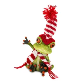 swiateczna-figurka-zaba-w-czapce-i-szaliku-14cm