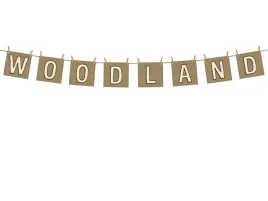 baner-girlanda-napis-woodland-kraft-naturalny