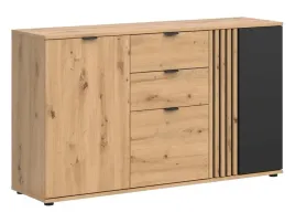 komoda-black-red-white-vabres-151-cm-dab-artisan-czarna-2-szuflady-3-drzwi