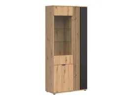 witryna-stojaca-black-red-white-vabres-91-cm-dab-artisan-czarna-3-drzwi