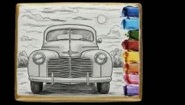 ciastko-lukier-malowanka-pedzelek-maluj-i-zjedz-retro-samochod-w-pastelach