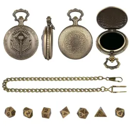 zegarek-pudelko-moc-rzutu-zloty-malutki-zestaw-7-metalowych-kosci