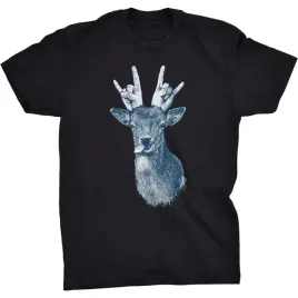 deer-funny-koszulka-jelen-natura-poroze-rock-metal