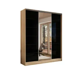 szafa-przesuwna-3d-180x250-dab-sonoma-3d2l-lacobel-czarny-lustro