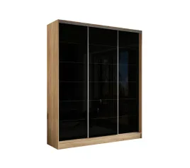 szafa-przesuwna-3d-200x250-dab-sonoma-lacobel-czarny-szklany-polysk