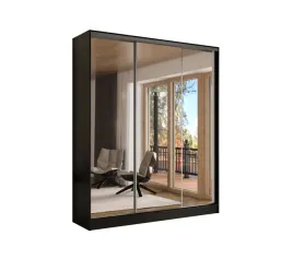 szafa-przesuwna-3d-190x250-czarna-lustro-pelne-wysoka-linia